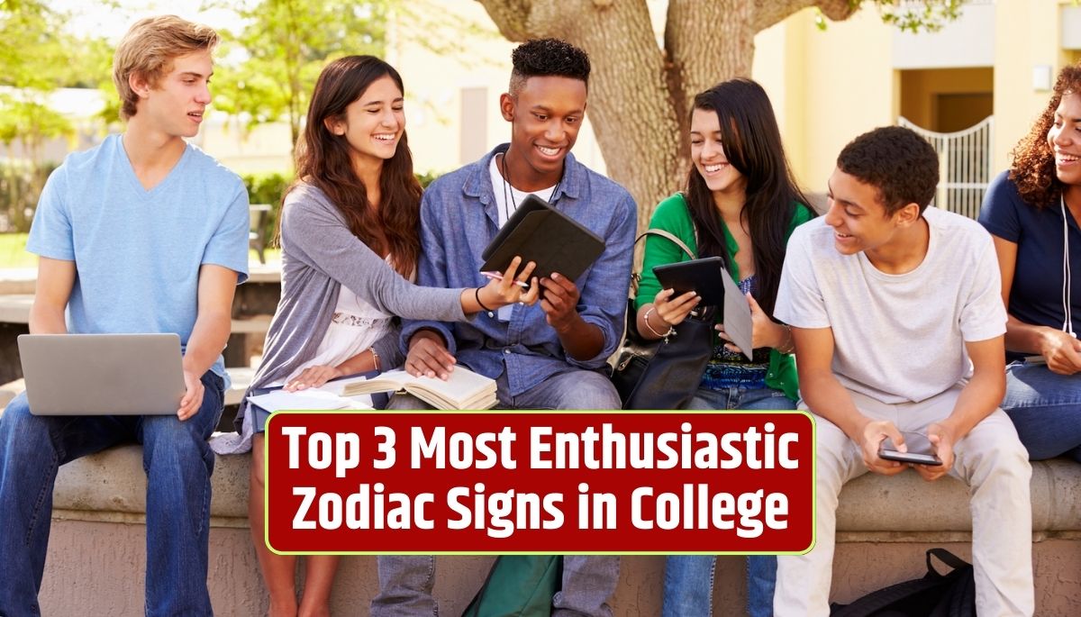 Enthusiastic zodiac signs, College life, Academic pursuits, Extracurricular activities, Curiosity, Energetic approach, Intellectual growth,